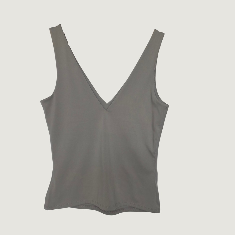 Express Body Contour Tank Women Medium Taupe Excellent V-Neck Sleeveless Top - Picture 5 of 9